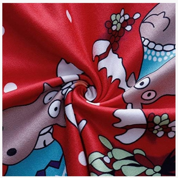 Moose Holiday Back PJ’s “Meet Me Under The Mooseltoe” Onsie Pajama  Red - Picture 4 of 12
